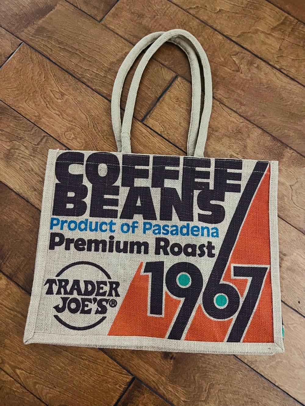 Trader Joe’s 1967 'Coffee Beans' Premium Roast Tote Bag Jute